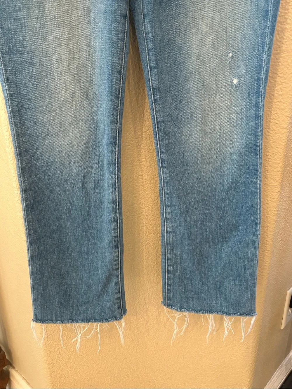 Frame Light Blue Tie-Waist Frayed Hem Le High Straight Jeans Size 28-Fit Small - Picture 3 of 8